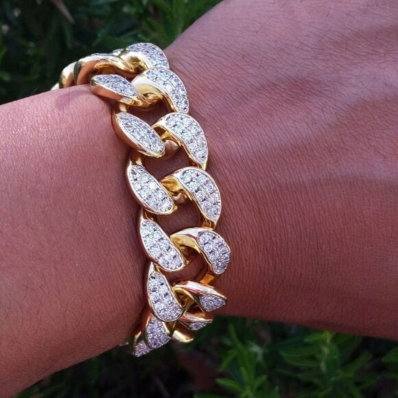 8inch x 20mm Bi-Color  Miami Cuban Bracelet - Picture 12 of 13